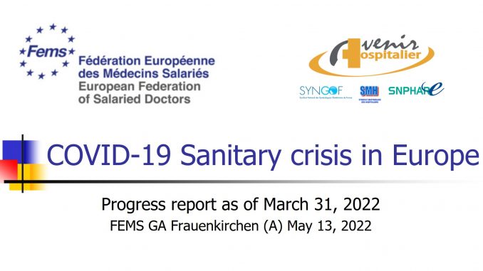 Informe de la FEMS de la situación por COVID 19 en el entorno europeo.
