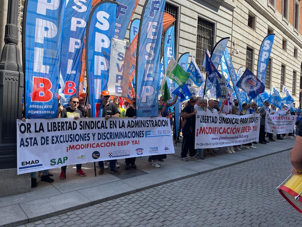Momento de la manifestación en Madrid de la Plataforma EBEP 36.3.