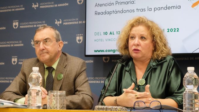 Mercedes Ortín y Leandro Catalán, responsables sindicales.