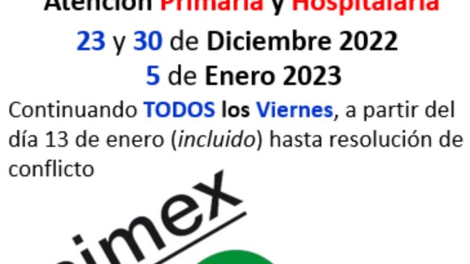 El SIMEX ha convocado huelga de médicos de Primaria y hospitalaria.