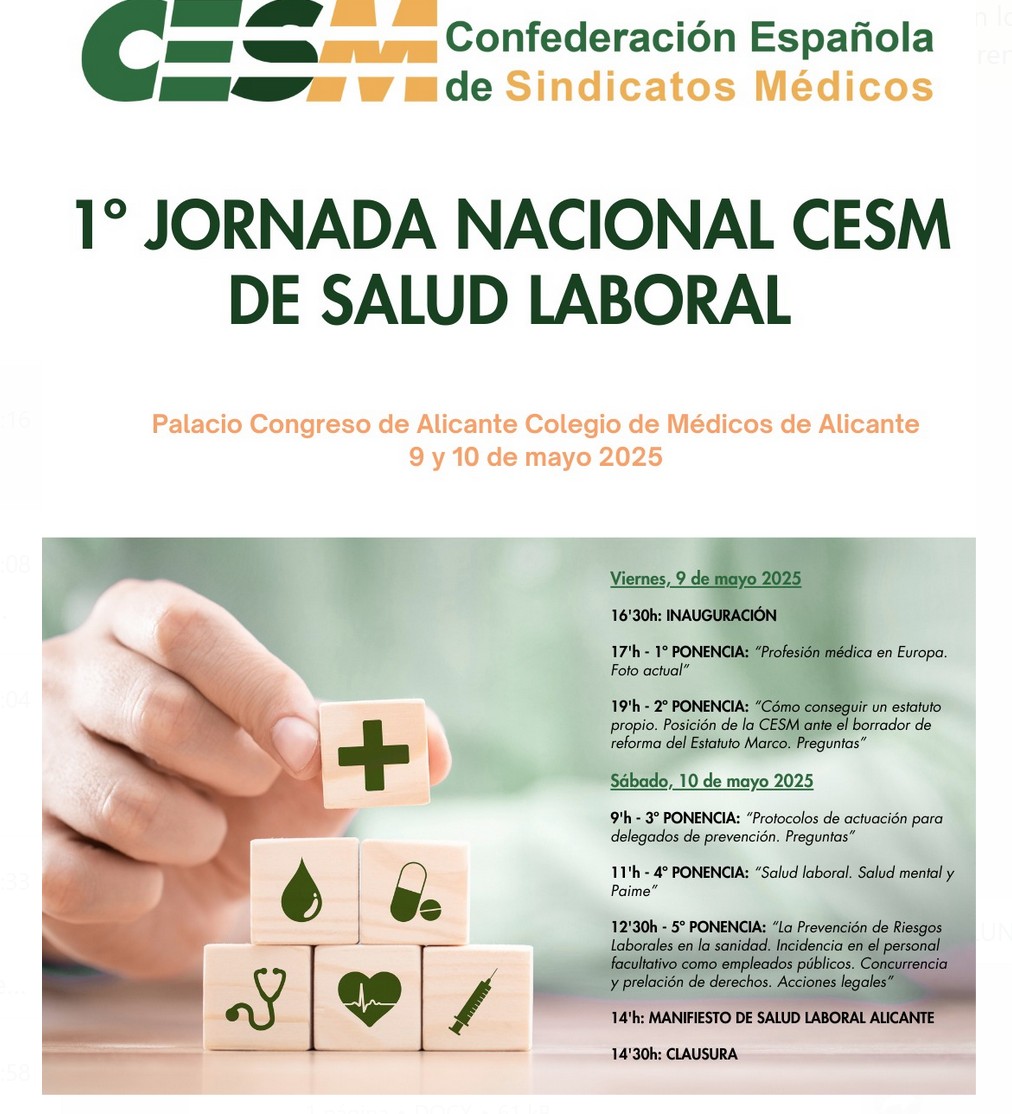 CESM organiza la primera jornada nacional de Salud Laboral