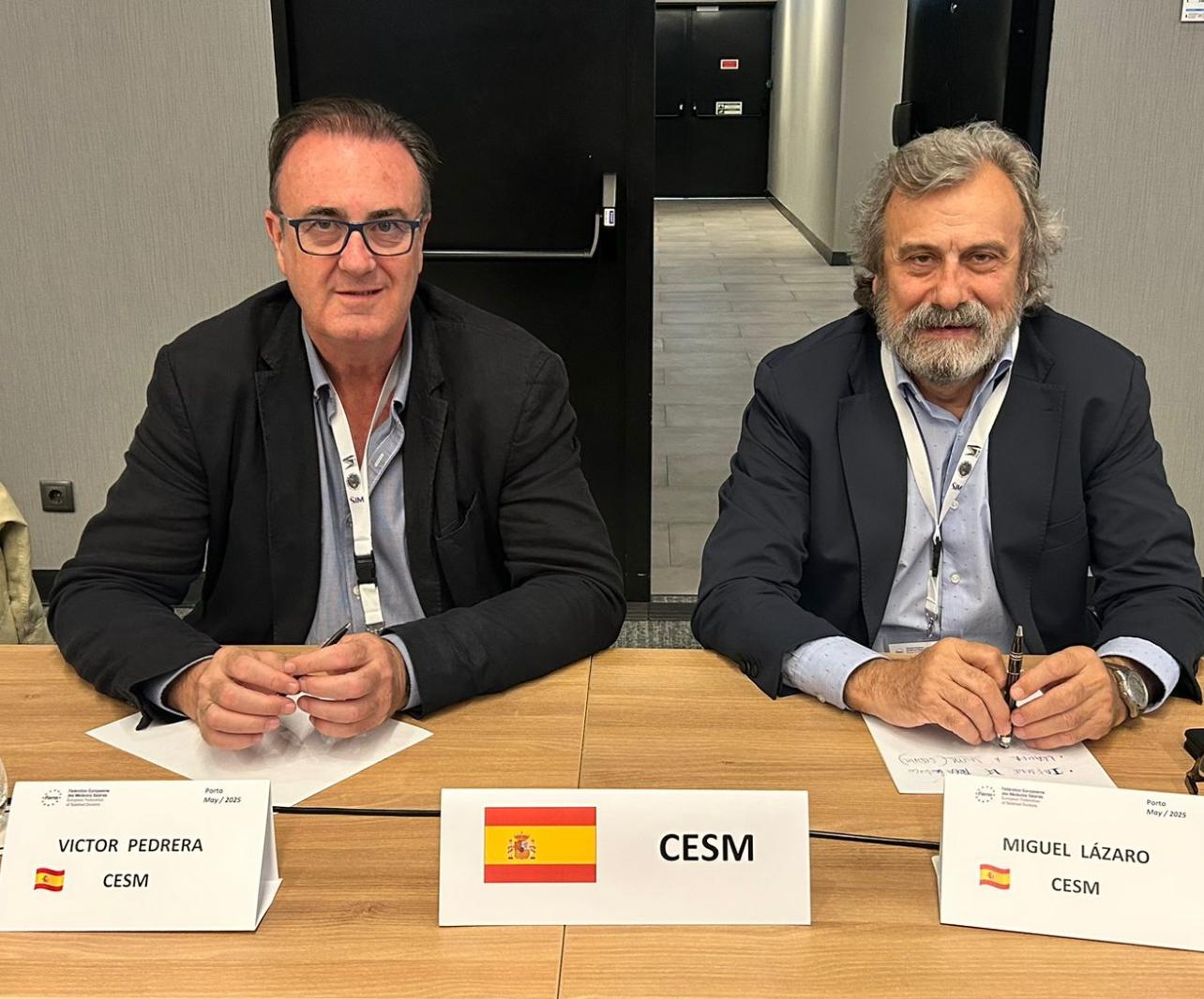Víctor Pedrera y Miguel Lázaro, secretario general y presidente de CESM, respectivamente. 