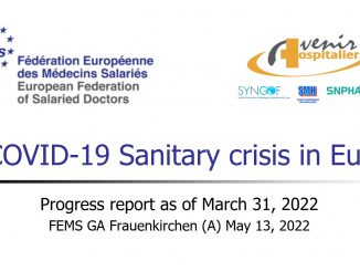 Informe de la FEMS de la situación por COVID 19 en el entorno europeo.