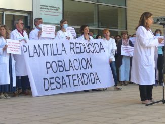 Protestas por las carencias de personal sanitario en Aragón.