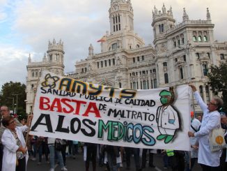 Manifestación en Madrid por la sanidad en la que participó Amyts.
