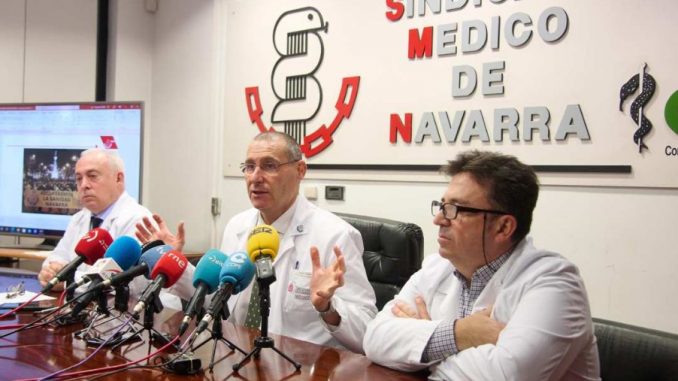 Rueda de prensa del Sindicato Médico de Navarra.