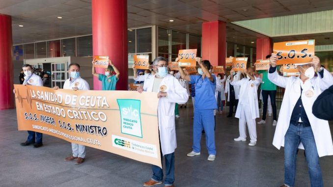 Manifestación del Sindicato Médico de Ceuta.