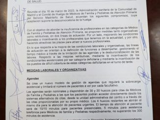 Documento firmado por el Comité de Huelga de Madrid.