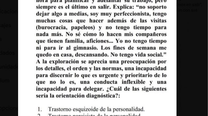 La polémica pregunta del examen MIR. La polémica pregunta del examen MIR.