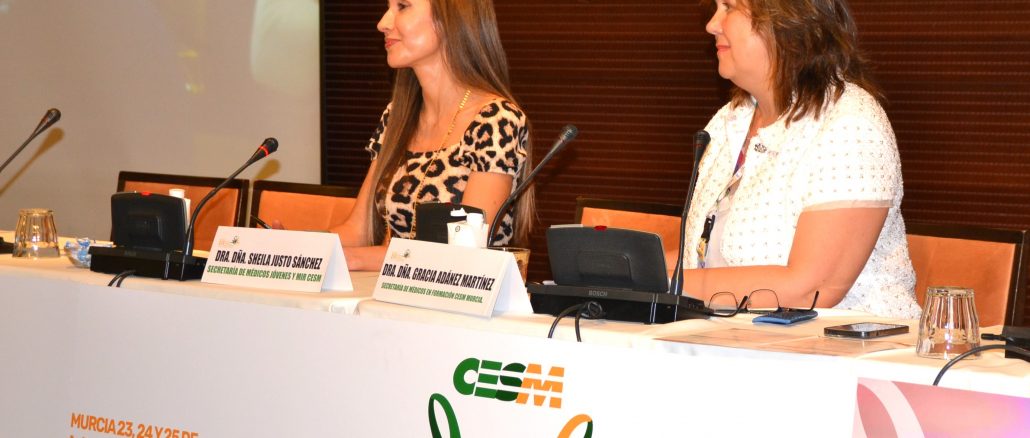 Sheila Justo y Gracia Adánez en la mesa sobre los aspectos laborales de los MIR.