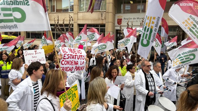 Concentración en Murcia este lunes.