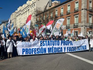 Manifestación por un estatuto médico en Madrid.