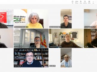 Momento de la reunión telemática con ERC.