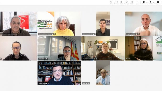 Momento de la reunión telemática con ERC.